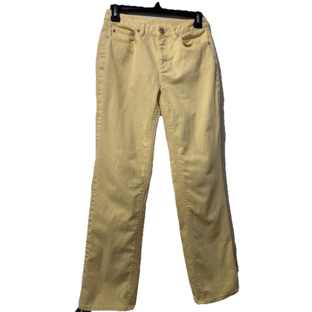 Talbots Petites Butter Yellow Jeans Size 2P Straight Leg Summer Denim Casual